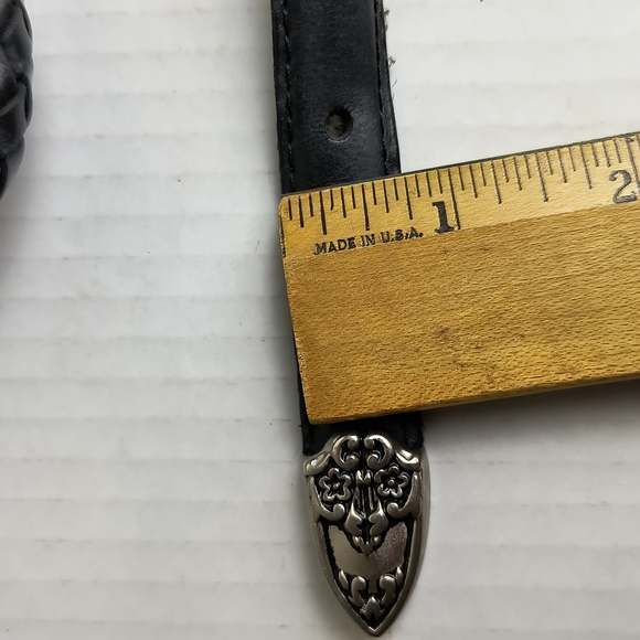 Woolrich Western Concho Black Braided Belt with Silver Buckle Size L - Picture 6 of 14